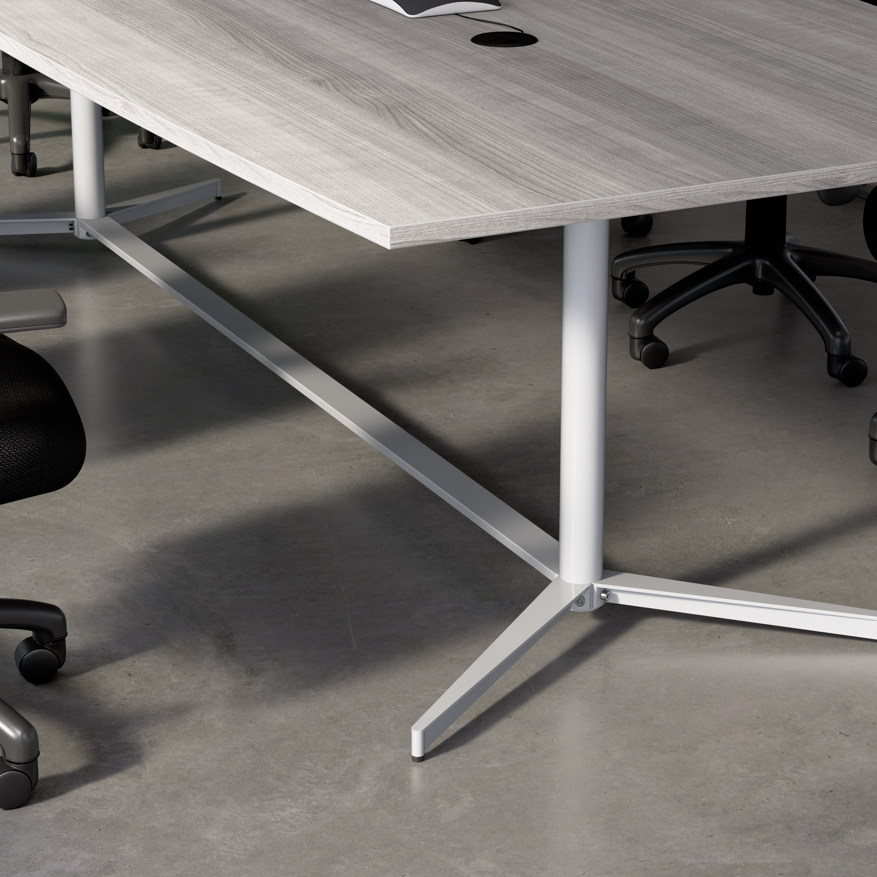 Shop 72-inch Office Conference Table with Metal Base 99TBM72PGSVK 4 #color_platinum gray/cool gray metallic
