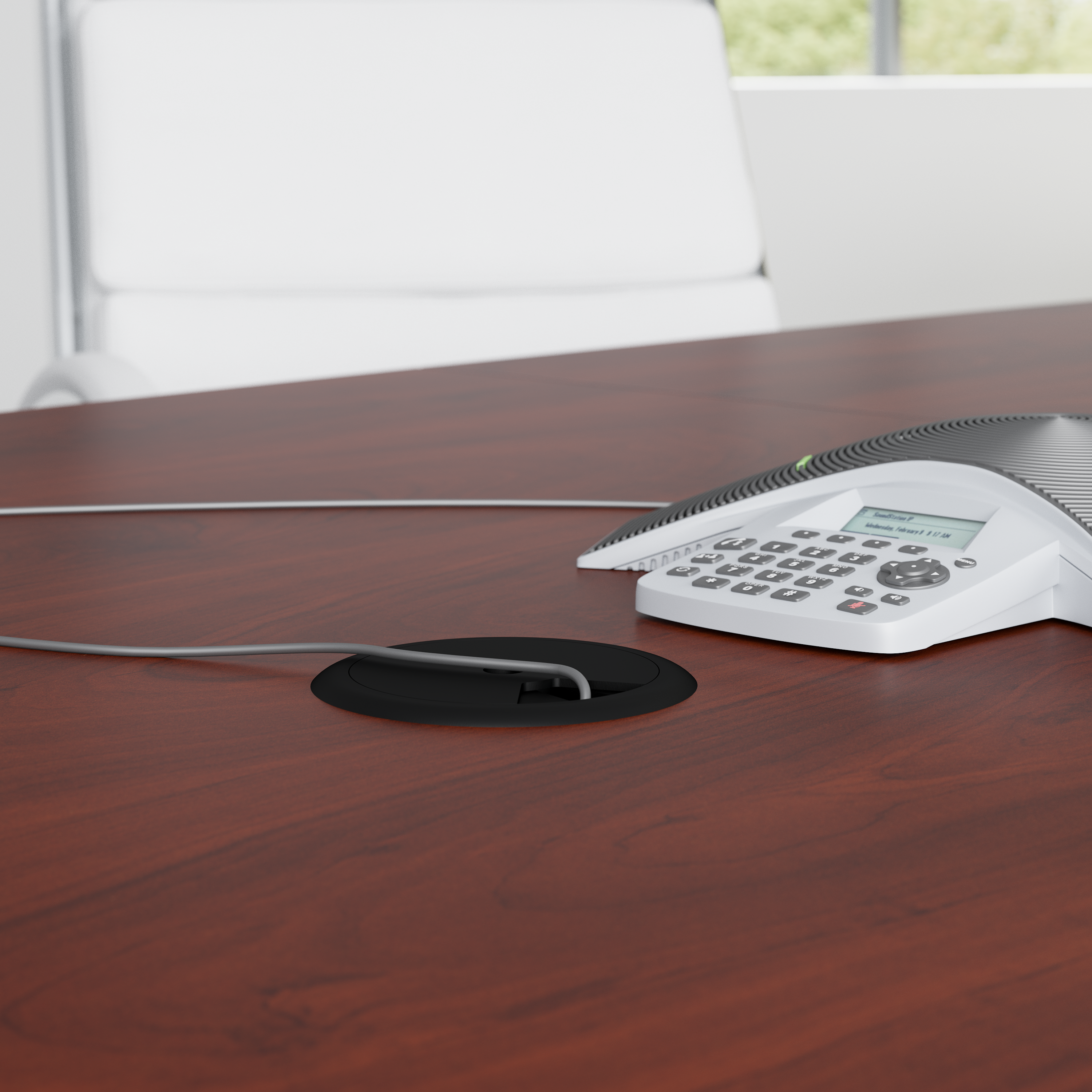Shop 72-inch Office Conference Table with Metal Base 99TBM72HCSVK 3 #color_hansen cherry/cool gray metallic