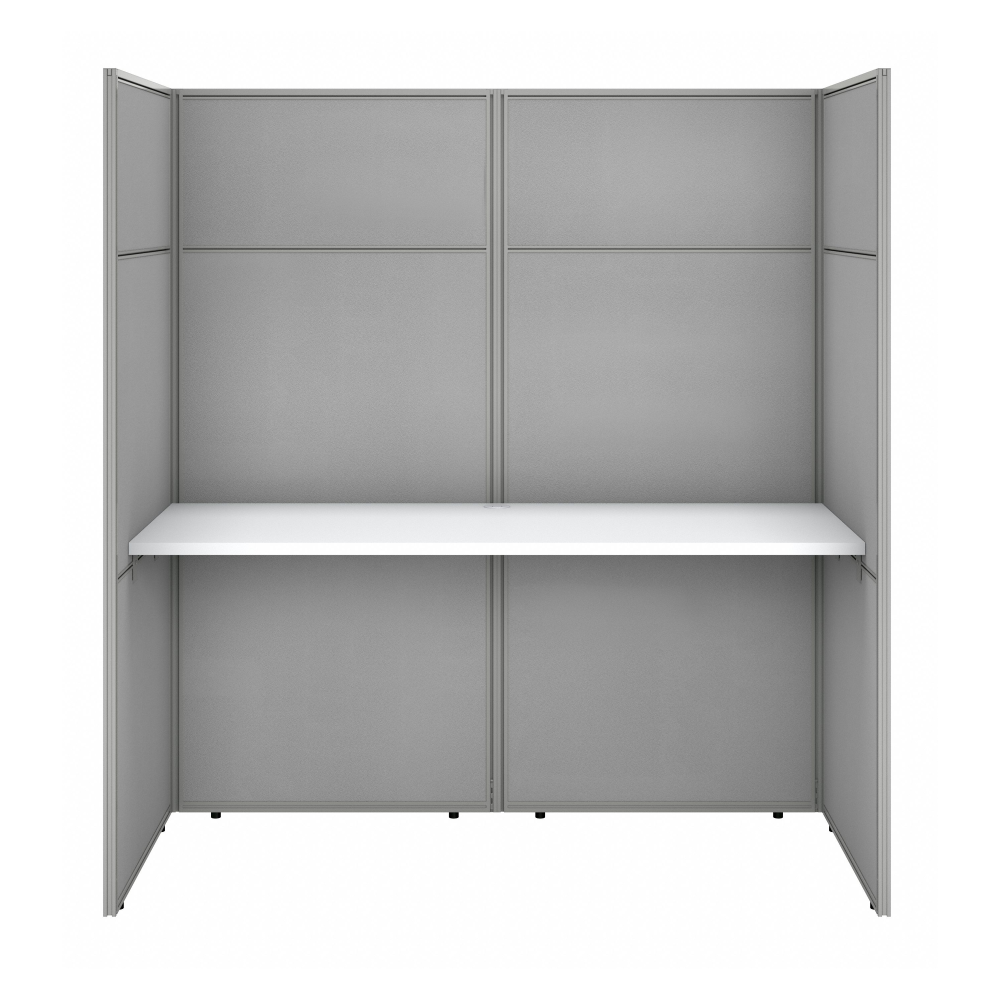 Shop Bush Business Furniture Easy Office 60W Cubicle Desk Workstation with 66H Closed Panels, Image 03, EODH260WH-03K, #color_pure white/silver gray fabric