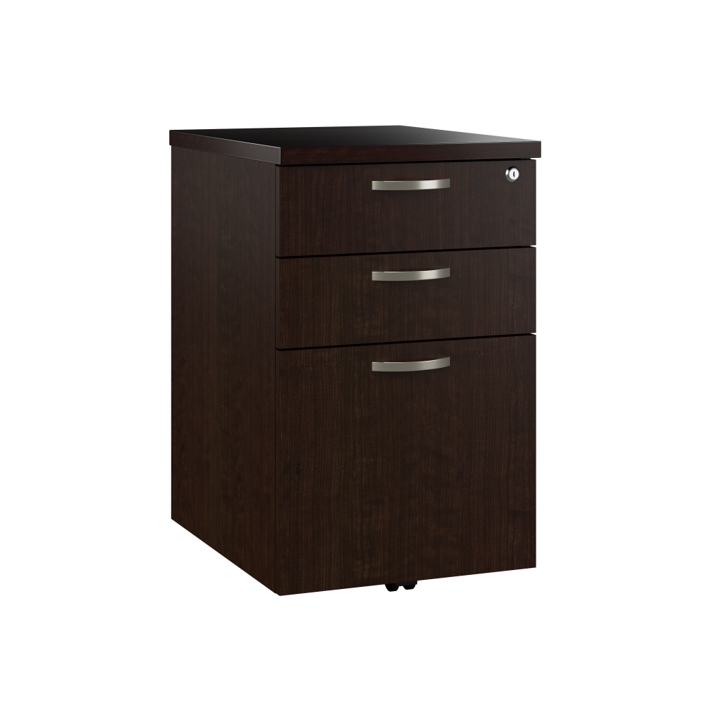 Shop Bush Business Furniture Office in an Hour 3 Drawer Mobile File Cabinet, Image 01, WC36853-03K, #color_mocha cherry