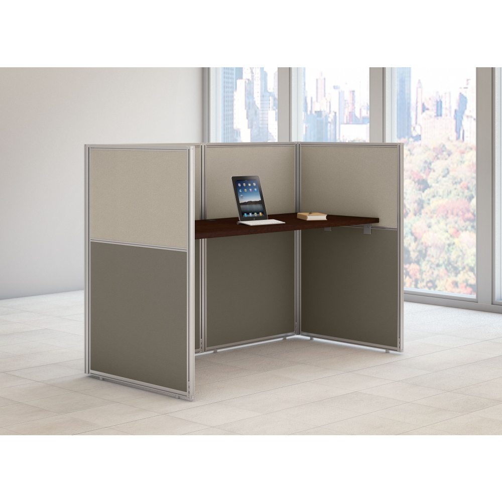 Shop Bush Business Furniture Easy Office 60W Cubicle Desk Workstation with 45H Closed Panels, Image 02, EOD260MR-03K, #color_mocha cherry