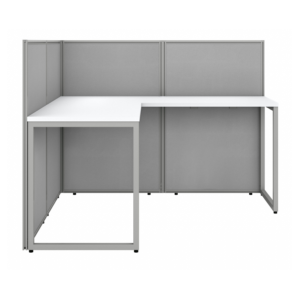 Shop Bush Business Furniture Easy Office 60W 2 Person L Shaped Cubicle Desk Workstation with 45H Panels, Image 03, EOD560WH-03K, #color_pure white/silver gray