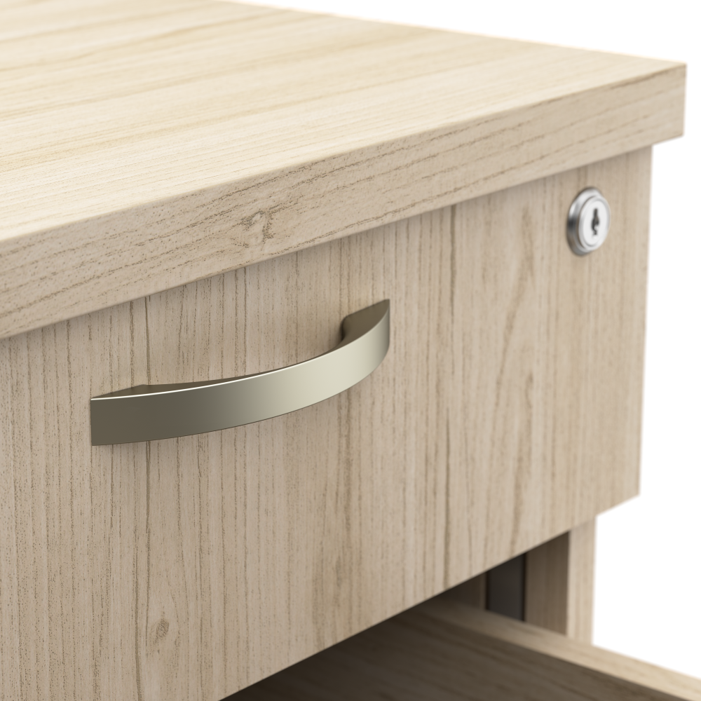 Shop Bush Business Furniture Easy Office 60-inch Cubicle Desk with Drawers and Low Panels, Image 06, EOD260SNE-03K, #color_natural elm/silver gray