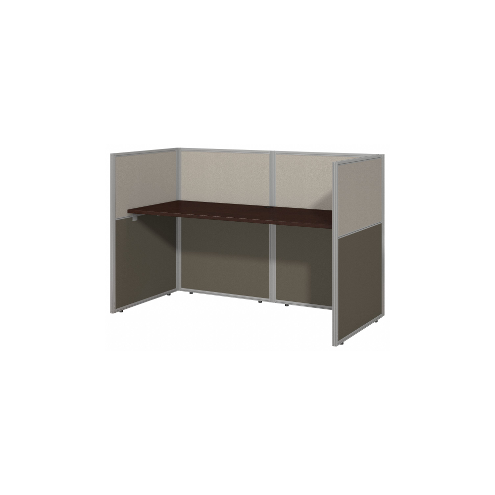 Shop Bush Business Furniture Easy Office 60W Cubicle Desk Workstation with 45H Closed Panels, Image 01, EOD260MR-03K, #color_mocha cherry