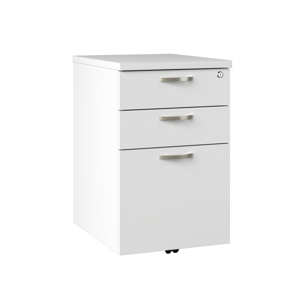 Shop Bush Business Furniture Office in an Hour 3 Drawer Mobile File Cabinet, Image 01, WC36153-03K, #color_pure white
