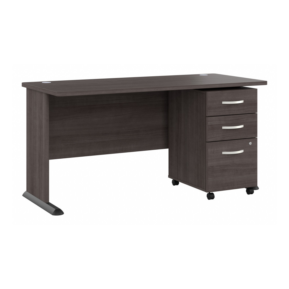 Shop Bush Business Furniture Studio A 60W Computer Desk with 3 Drawer Mobile File Cabinet, Image 01, STA002SGSU, #color_storm gray