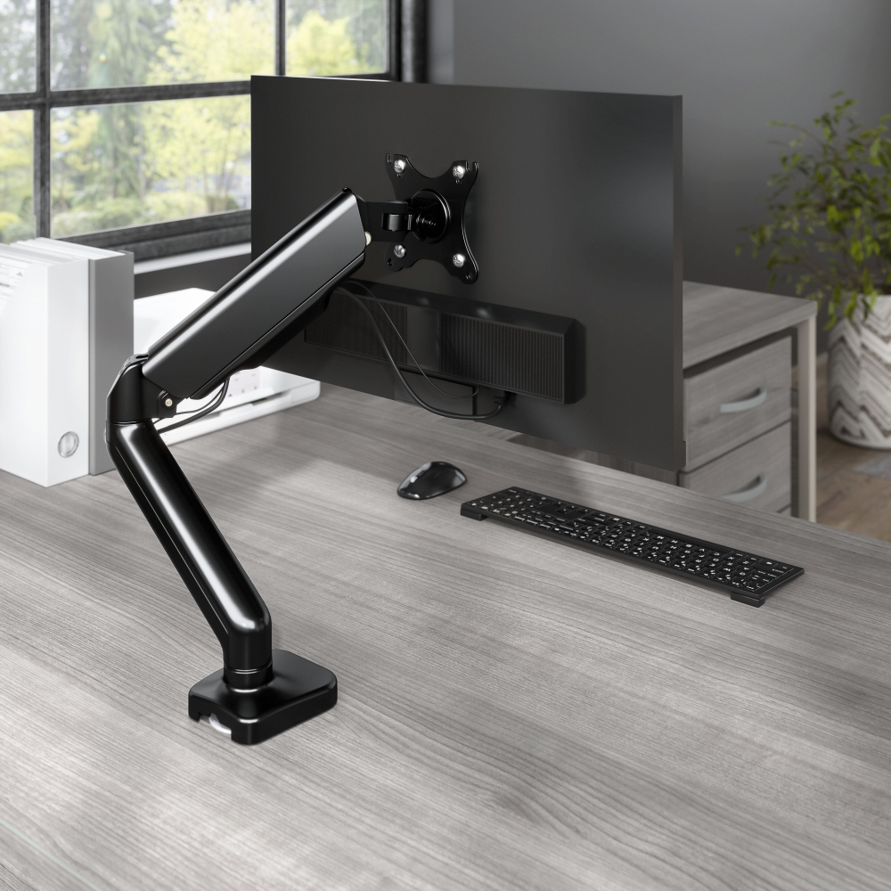 Shop Bush Business Furniture Adjustable Monitor Arm with USB Port, Image 04, AC99890-03, #color_black paint