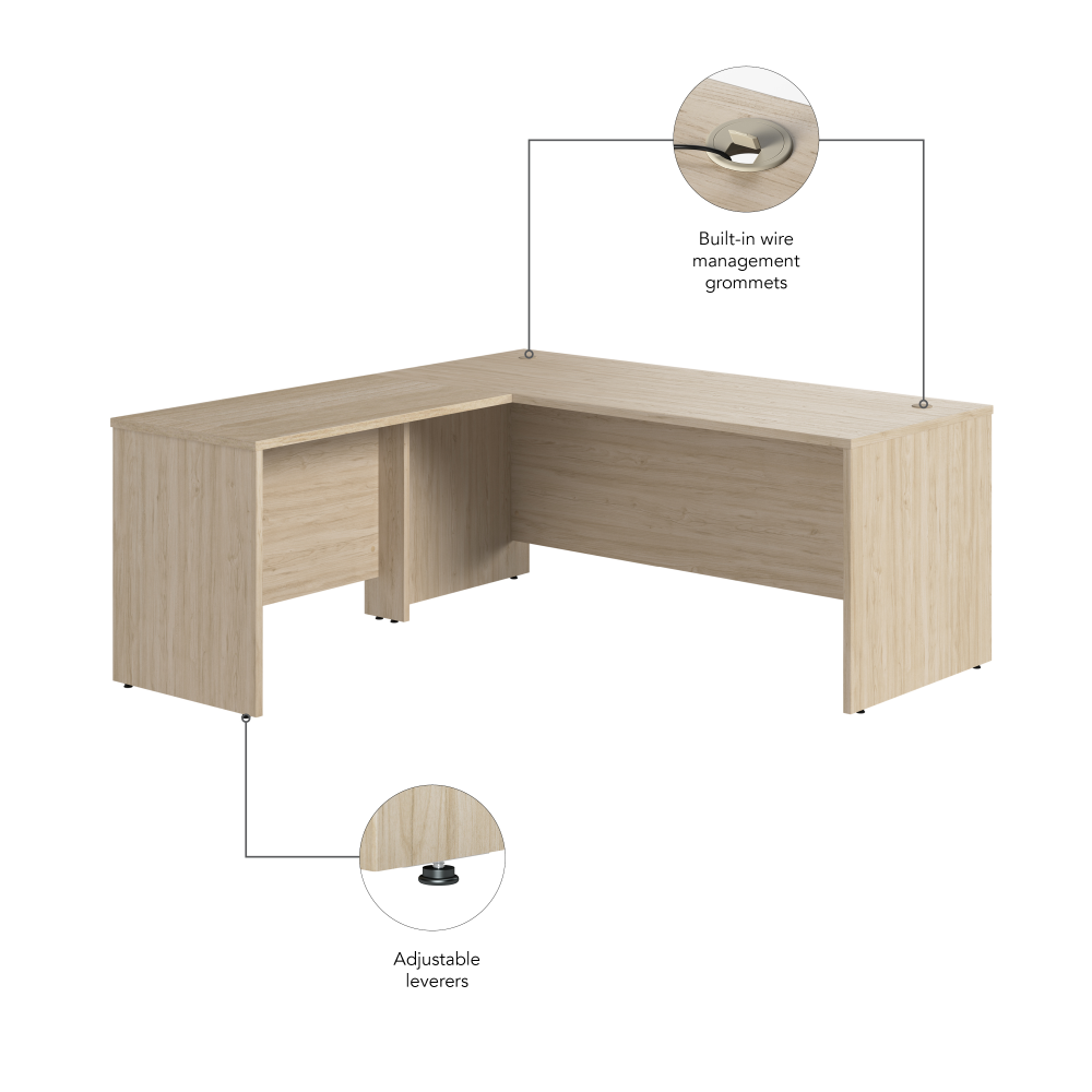 Shop Bush Business Furniture Studio C 72W x 30D L Shaped Desk with 42W Return, Image 07, STC049NE, #color_natural elm