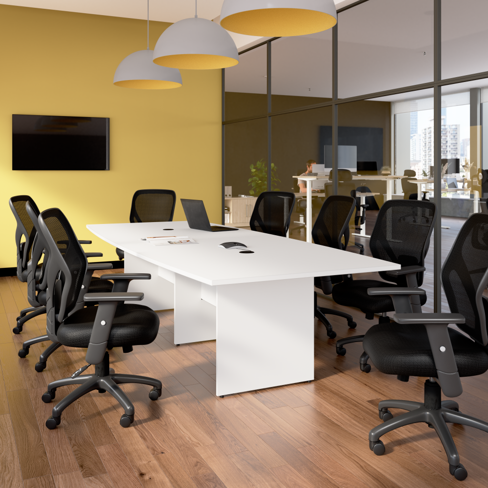Shop Bush Business Furniture 120-inch Office Conference Table with Wood Base, Image 02, 99TB12048WHK, #color_white