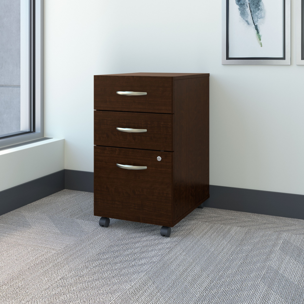 Shop Bush Business Furniture Series C 3 Drawer Mobile File Cabinet, Image 02, WC12953, #color_mocha cherry