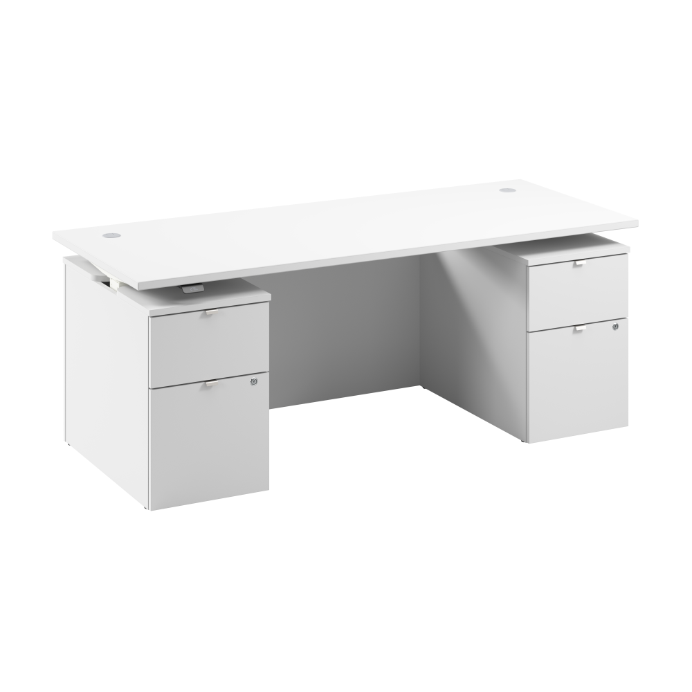 Shop Bush Business Furniture Stratus 72W x 30D Electric Standing Desk with Drawers and Modesty Panel, Image 01, SUT012WH, #color_white
