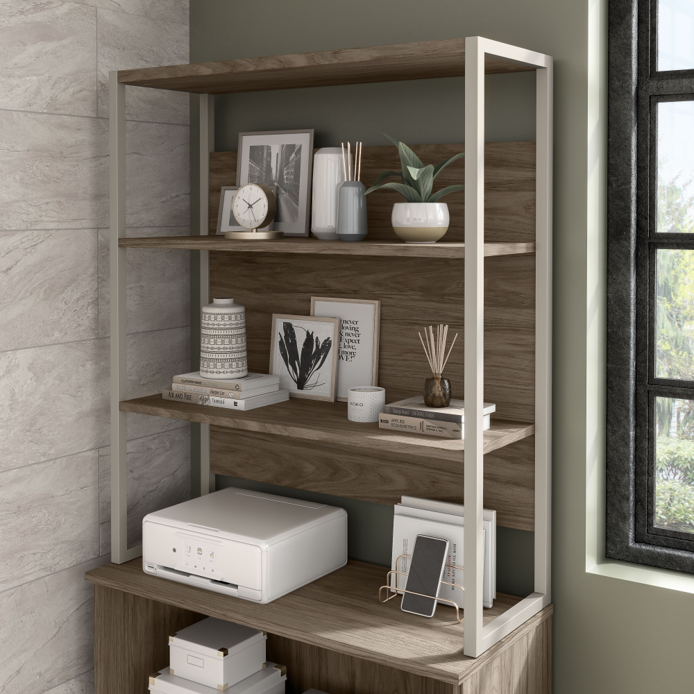 Shop Bush Business Furniture Hybrid 36W Bookcase Hutch, Image 02, HYH236MH, #color_modern hickory