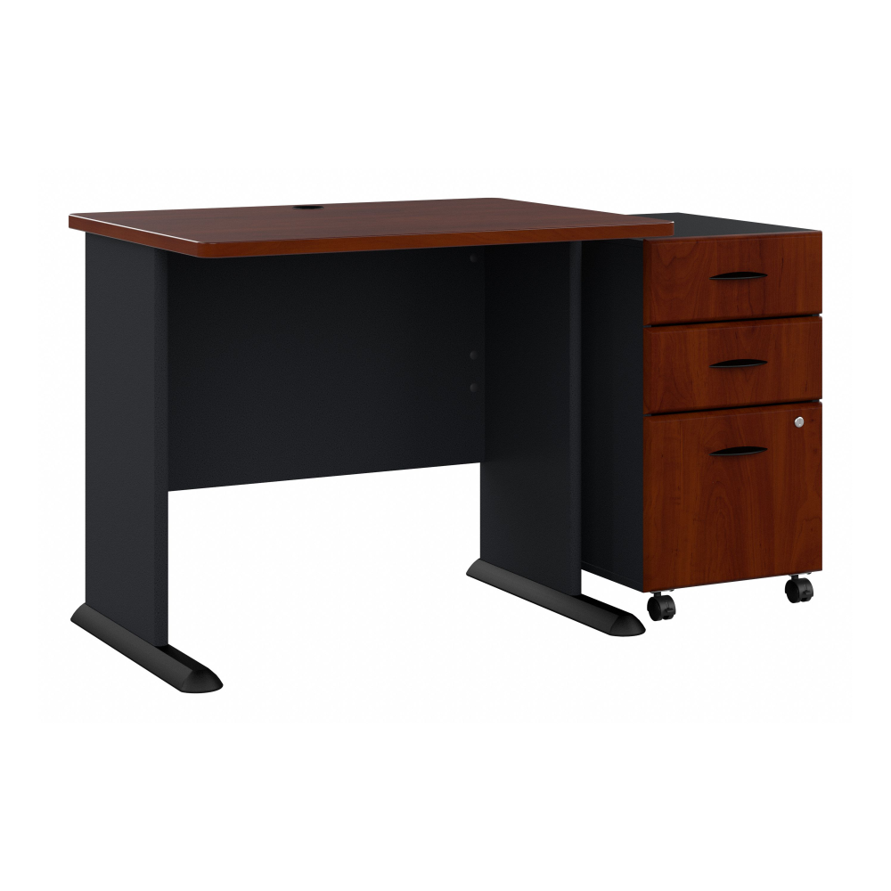 Shop Bush Business Furniture Series A 36W Desk with Mobile File Cabinet, Image 01, SRA024HCSU, #color_hansen cherry/galaxy