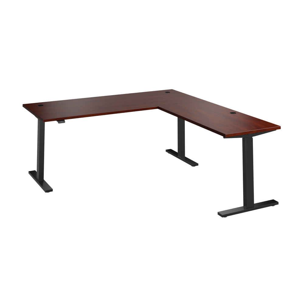 Shop Bush Business Furniture Move 60 Series 72W Height Adjustable L Shaped Standing Desk, Image 01, M6SL7278HCBK, #color_hansen cherry/black powder coat