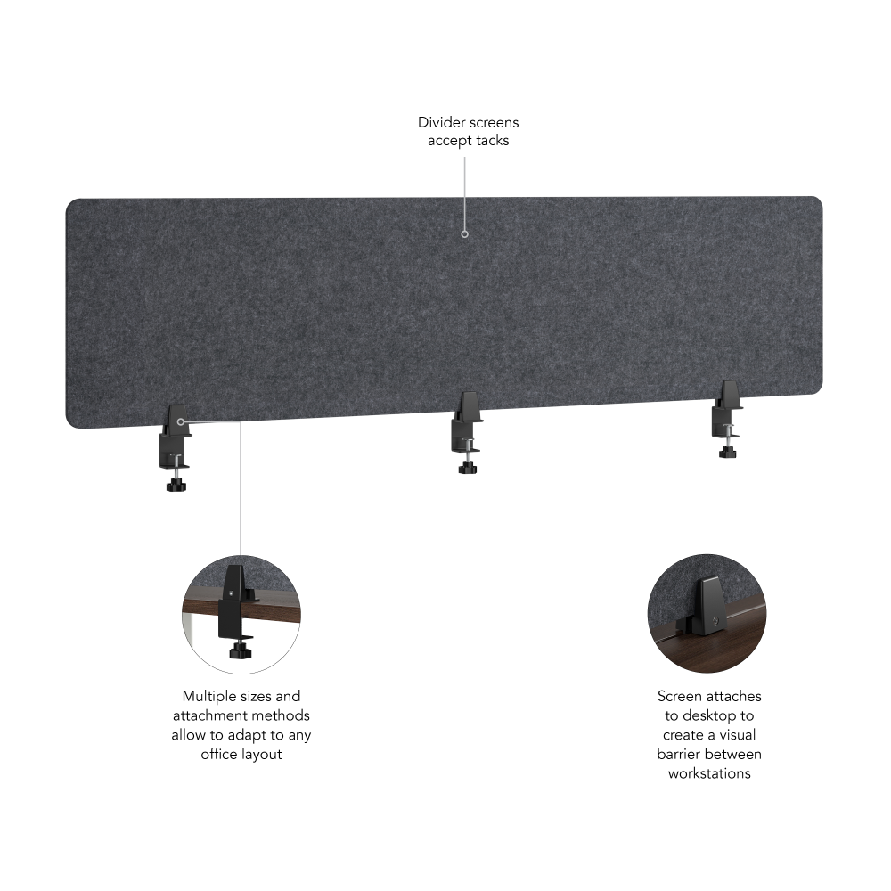 Shop Bush Business Furniture 70W Desktop Privacy Screen, Image 08, PSP170CL-03, #color_cool charcoal