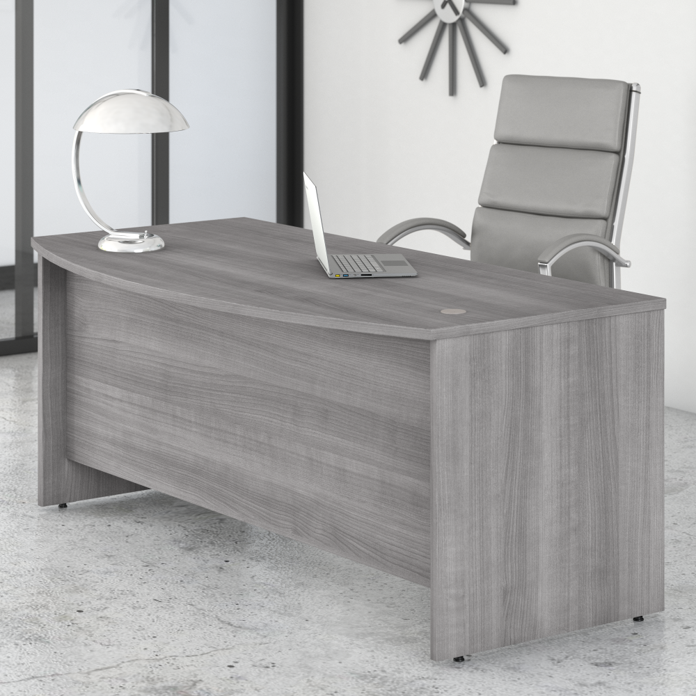 Shop Bush Business Furniture Studio C 72W x 36D Bow Front Desk, Image 02, SCD172PG, #color_platinum gray
