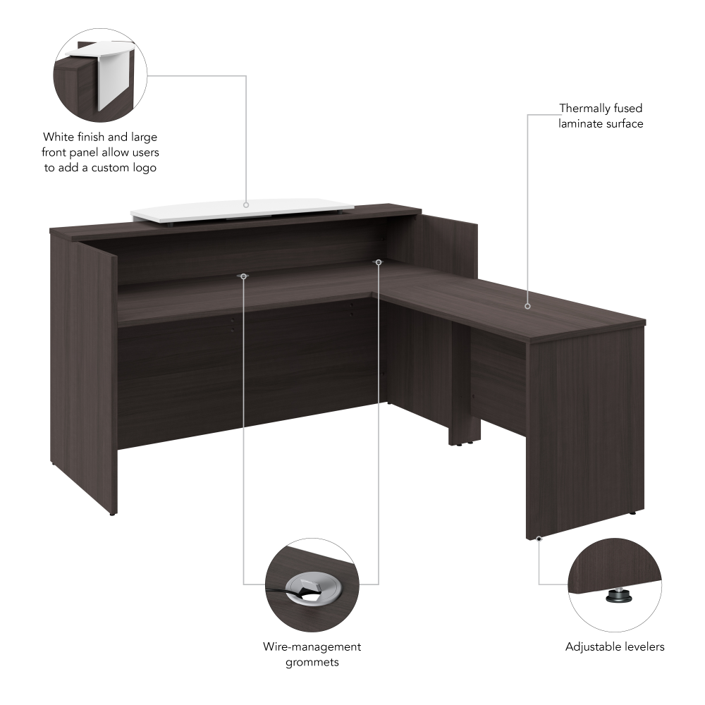 Shop Bush Business Furniture Arrive 72W x 72D L Shaped Reception Desk with Counter, Image 09, ARV009SG, #color_storm gray