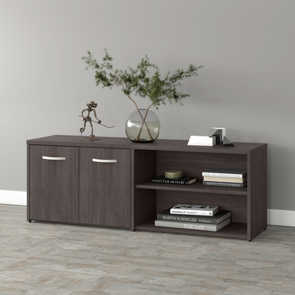 Shop Bush Business Furniture Studio A Low Storage Cabinet with Doors and Shelves, Image 02, SDS160SG-Z, #color_storm gray