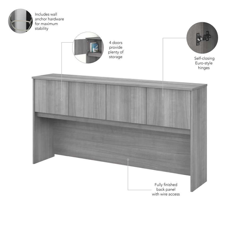 Shop Bush Business Furniture Studio C 72W Desk Hutch, Image 05, SCH172PG, #color_platinum gray