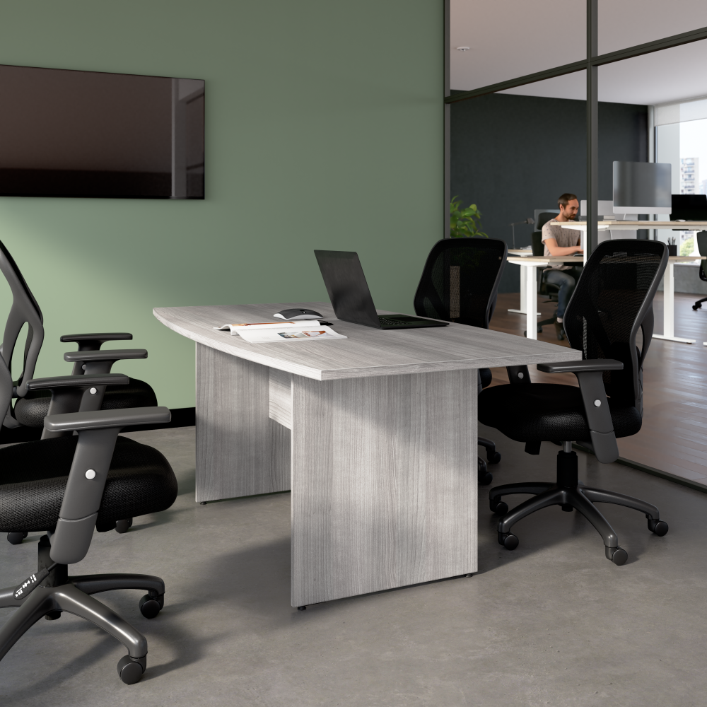 Shop Bush Business Furniture 72-inch Office Conference Table with Wood Base, Image 02, 99TB7236PG, #color_platinum gray