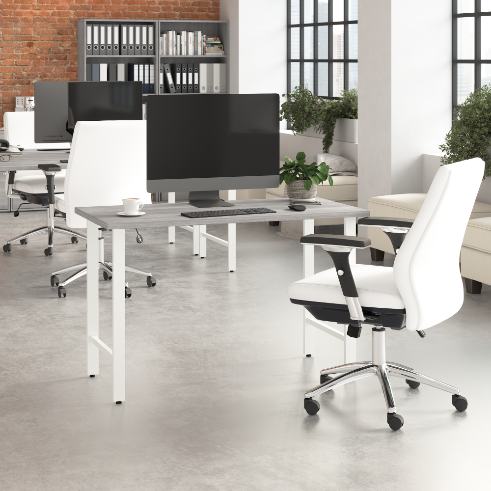 Shop Bush Business Furniture Hustle 48W x 24D Computer Desk with Metal Legs, Image 02, HUD148PG, #color_platinum gray
