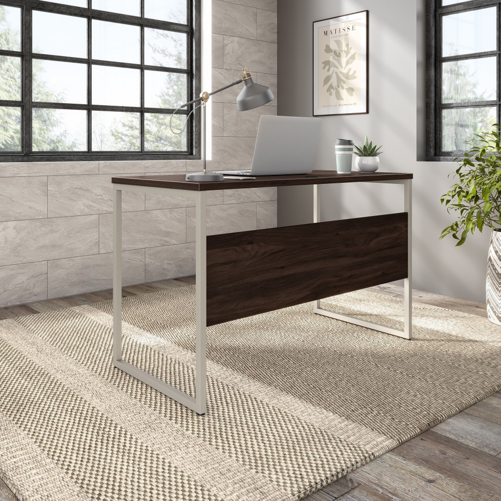 Shop Bush Business Furniture Hybrid 48W x 24D Computer Table Desk with Metal Legs, Image 04, HYD148BW, #color_black walnut