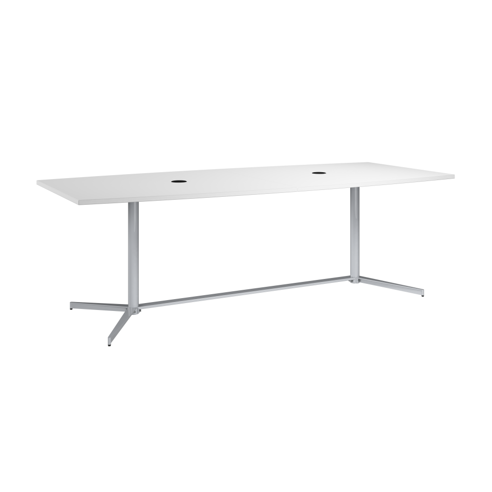 Shop Bush Business Furniture 96-inch Office Conference Table with Metal Base, Image 01, 99TBM96WHSVK, #color_white