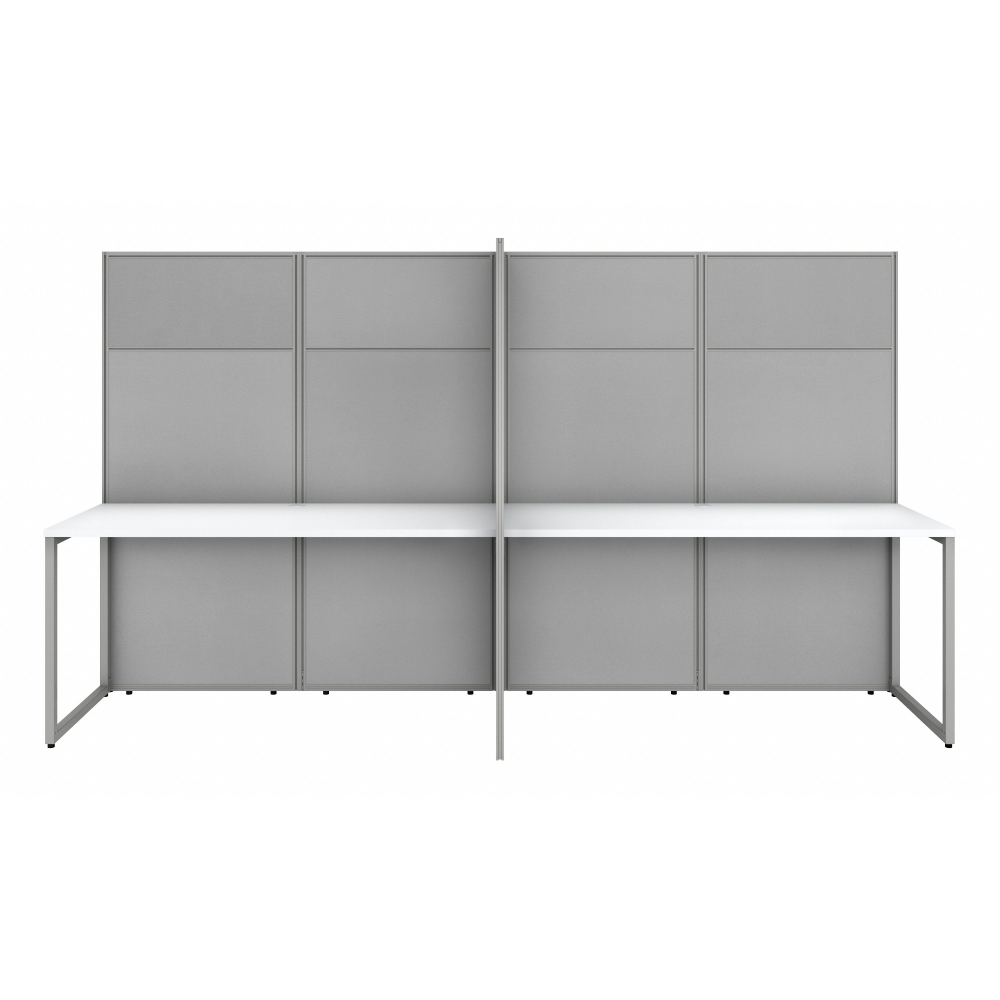 Shop Bush Business Furniture Easy Office 60W 4 Person Cubicle Desk Workstation with 66H Panels, Image 03, EODH660WH-03K, #color_pure white/silver gray fabric