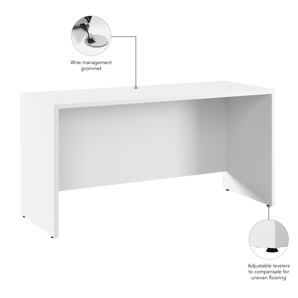 Shop Bush Business Furniture Hampton Heights 60W x 24D Credenza Desk, Image 07, HHD260WH-Z, #color_white