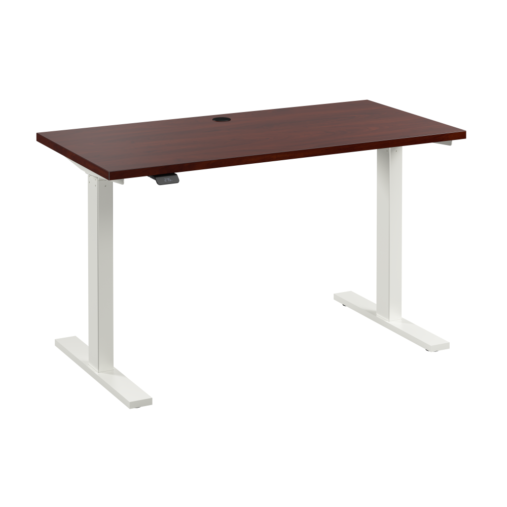 Shop Bush Business Furniture Move 60 Series 48W x 24D Electric Height Adjustable Standing Desk, Image 01, M6S4824HCWK, #color_hansen cherry/white powder coat