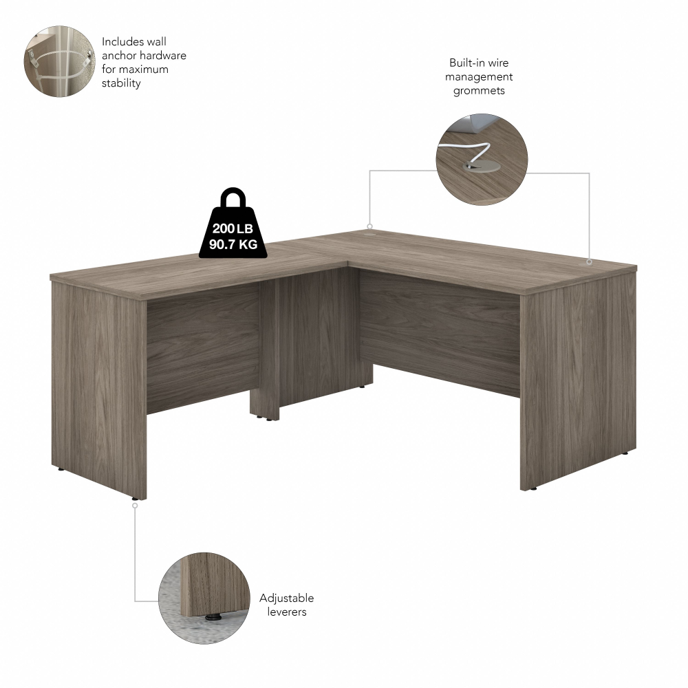 Shop Bush Business Furniture Studio C 60W x 30D L Shaped Desk with 42W Return, Image 06, STC050MH, #color_modern hickory