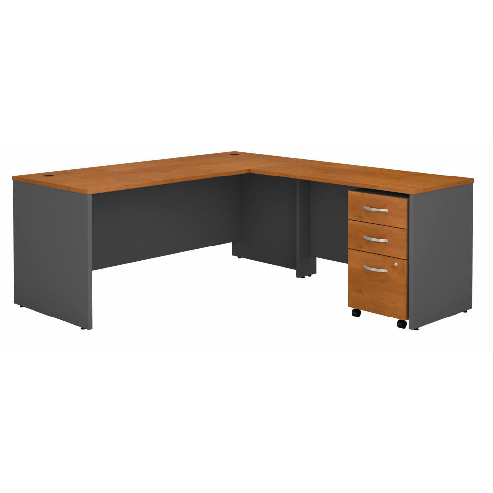 Shop Bush Business Furniture Series C 72W L Shaped Desk with 48W Return and Mobile File Cabinet, Image 01, SRC001NCSU, #color_natural cherry/graphite gray