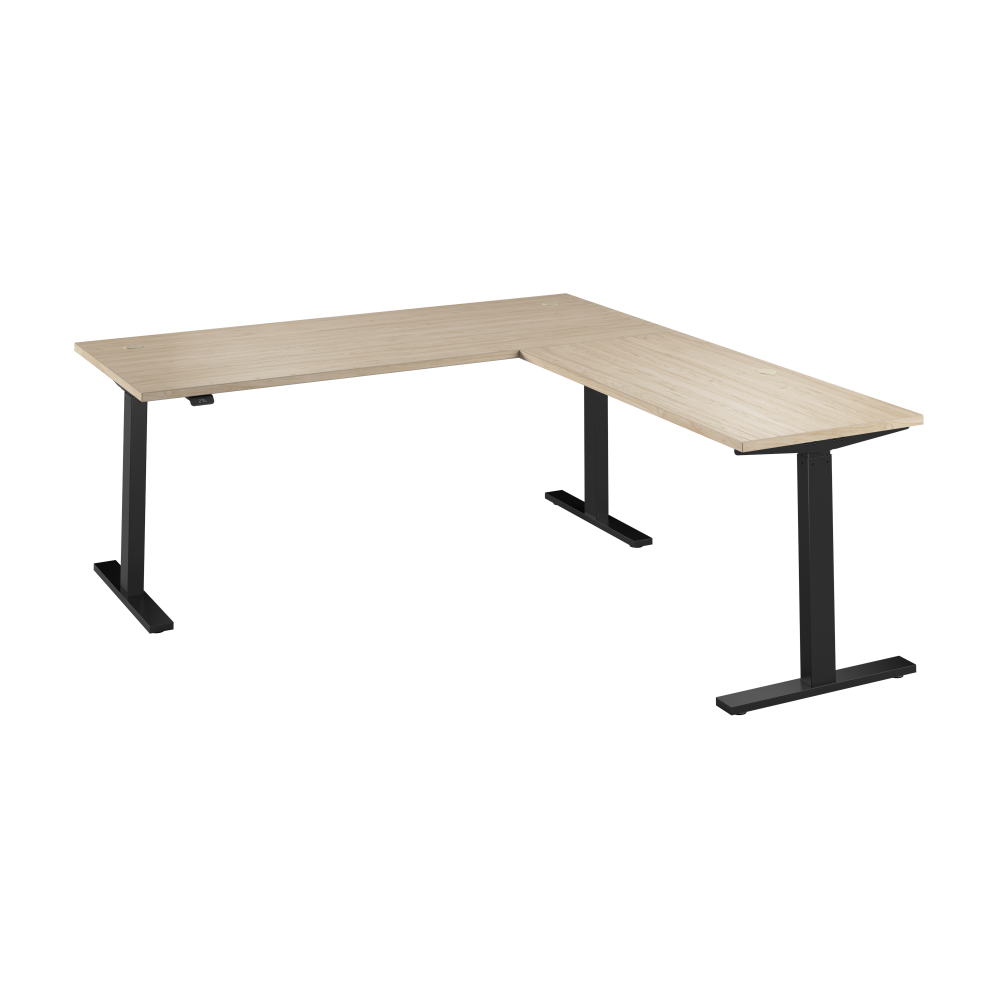 Shop Bush Business Furniture Move 60 Series 72W Height Adjustable L Shaped Standing Desk, Image 01, M6SL7278NEBK, #color_natural elm/black powder coat