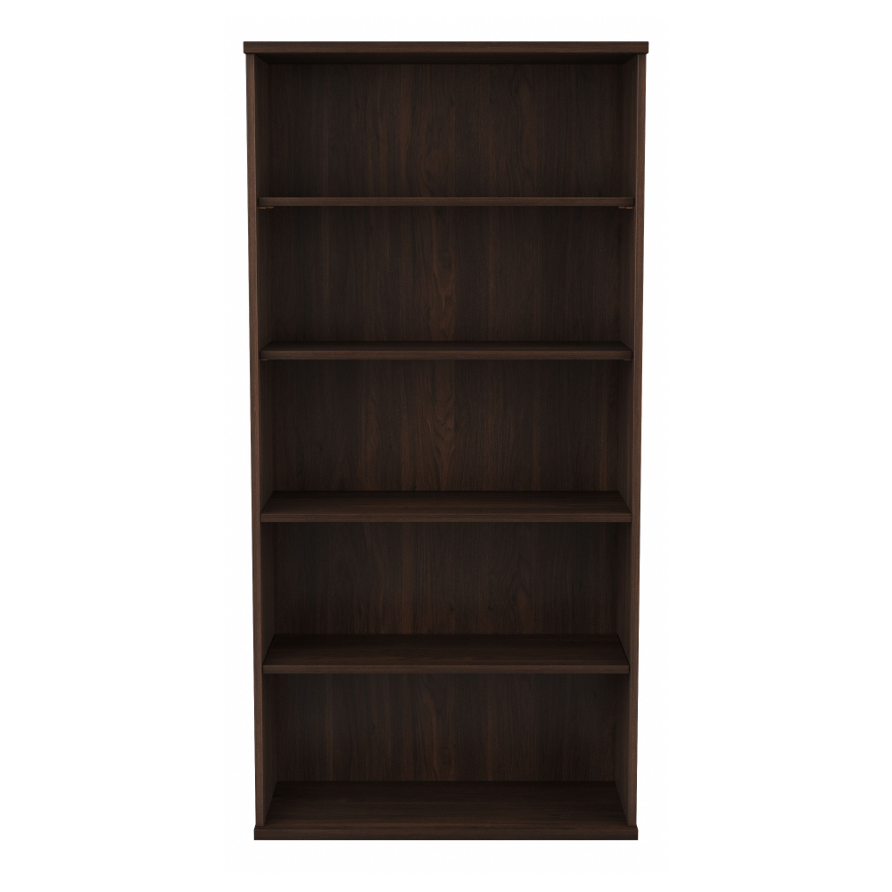 Shop Bush Business Furniture Hybrid Tall 5 Shelf Bookcase, Image 03, HYB136BW-Z, #color_black walnut