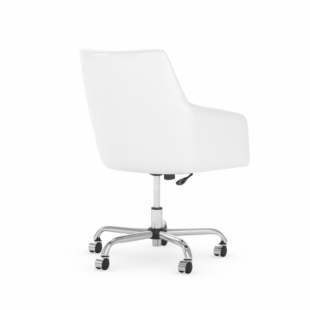Shop Bush Business Furniture London Mid Back Leather Box Chair, Image 03, CH2401WHL-03, #color_white leather