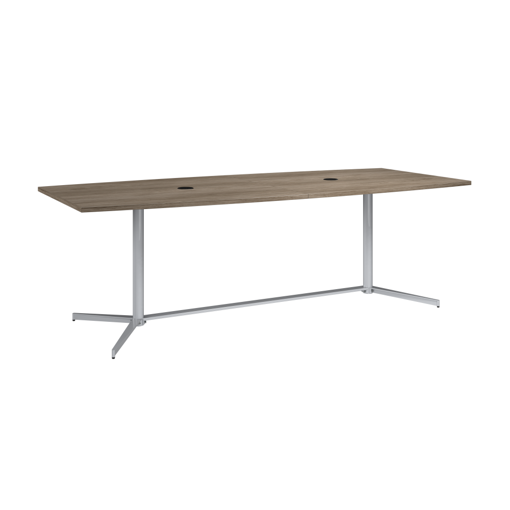 Shop Bush Business Furniture 96-inch Office Conference Table with Metal Base, Image 01, 99TBM96MHSVK, #color_modern hickory