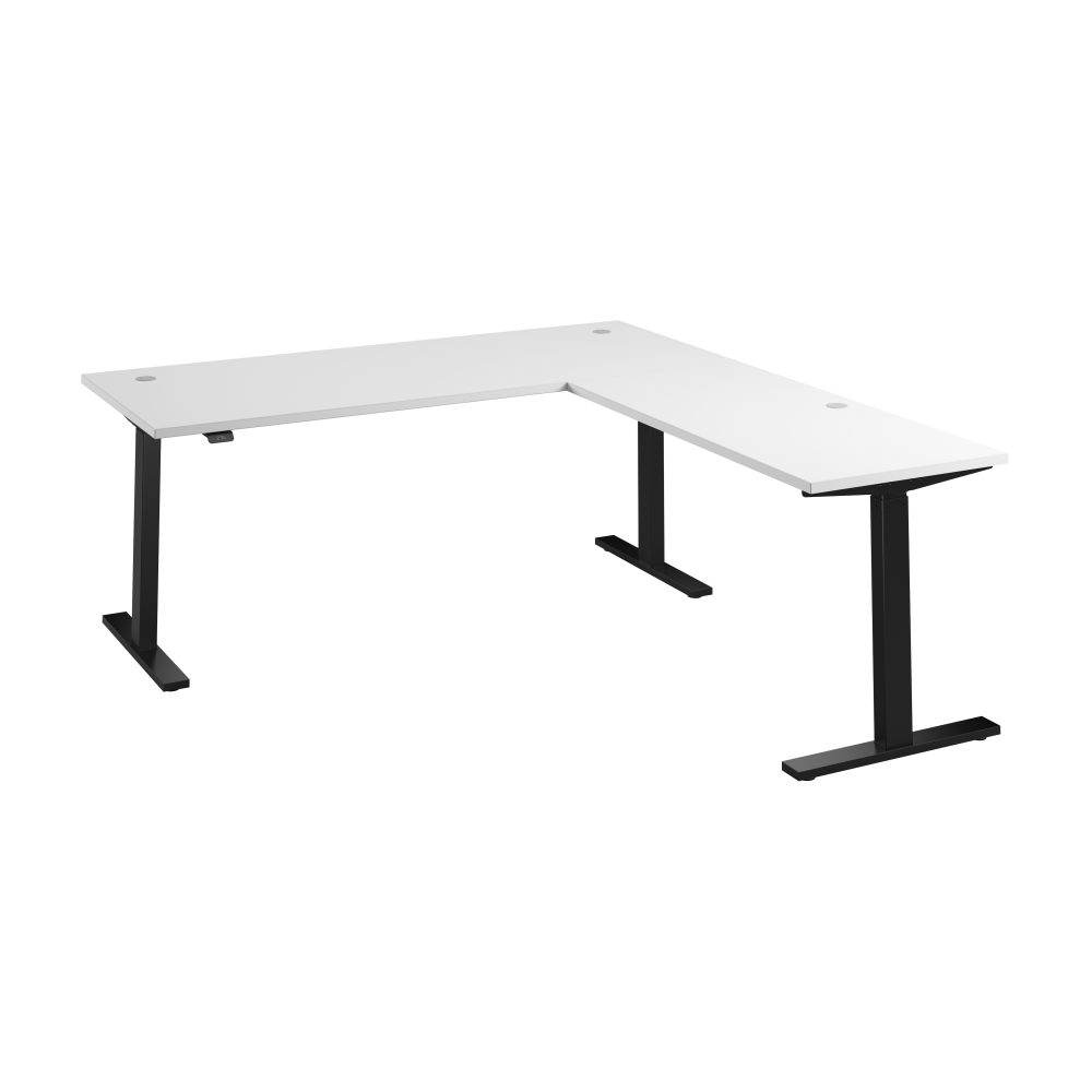 Shop Bush Business Furniture Move 60 Series 72W Height Adjustable L Shaped Standing Desk, Image 01, M6SL7278WHBK, #color_white/black powder coat