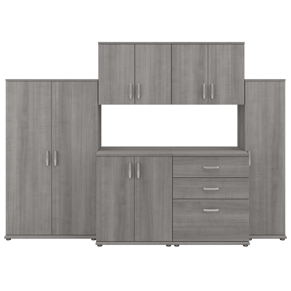 Shop Bush Business Furniture Universal 108W 6 Piece Modular Storage Set with Floor and Wall Cabinets, Image 01, UNS002PG, #color_platinum gray