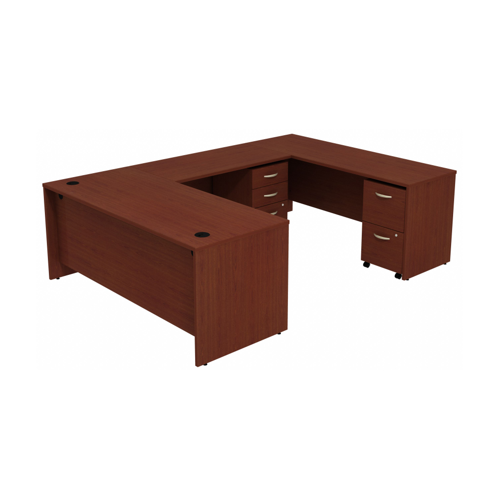Shop Bush Business Furniture Series C U Shaped Desk with 2 Mobile Pedestals, Image 01, SRC047MASU, #color_mahogany