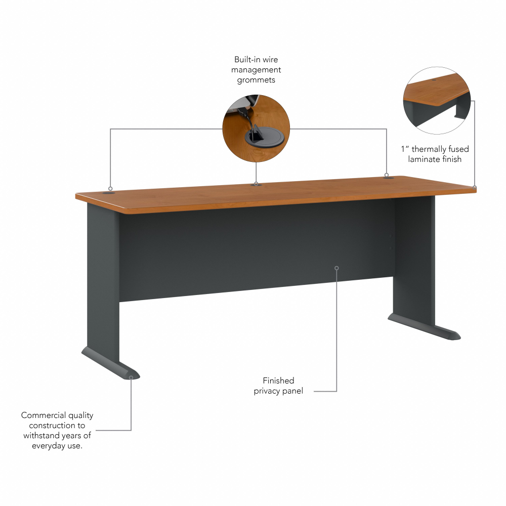 Shop Bush Business Furniture Series A 72W Desk, Image 07, WC57472, #color_natural cherry