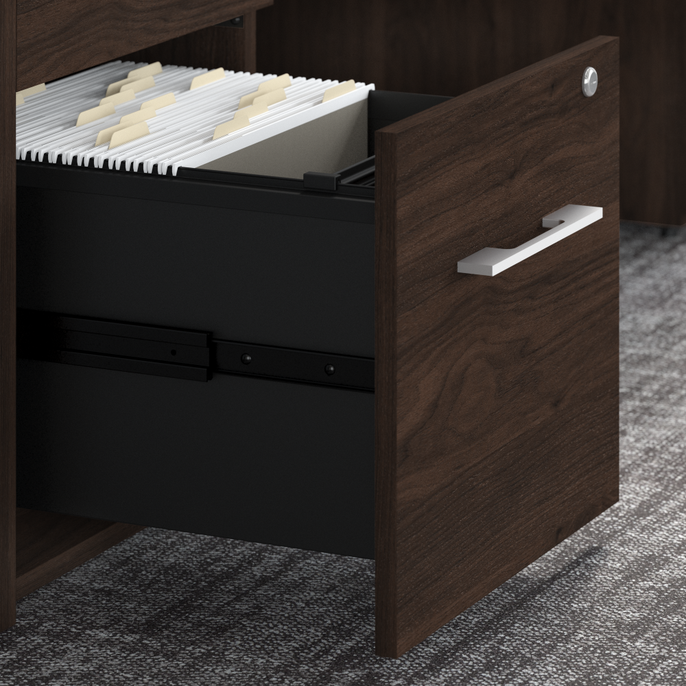 Shop Bush Business Furniture Office 500 72W Height Adjustable U Shaped Executive Desk with Drawers, Image 05, OF5005BWSU, #color_black walnut