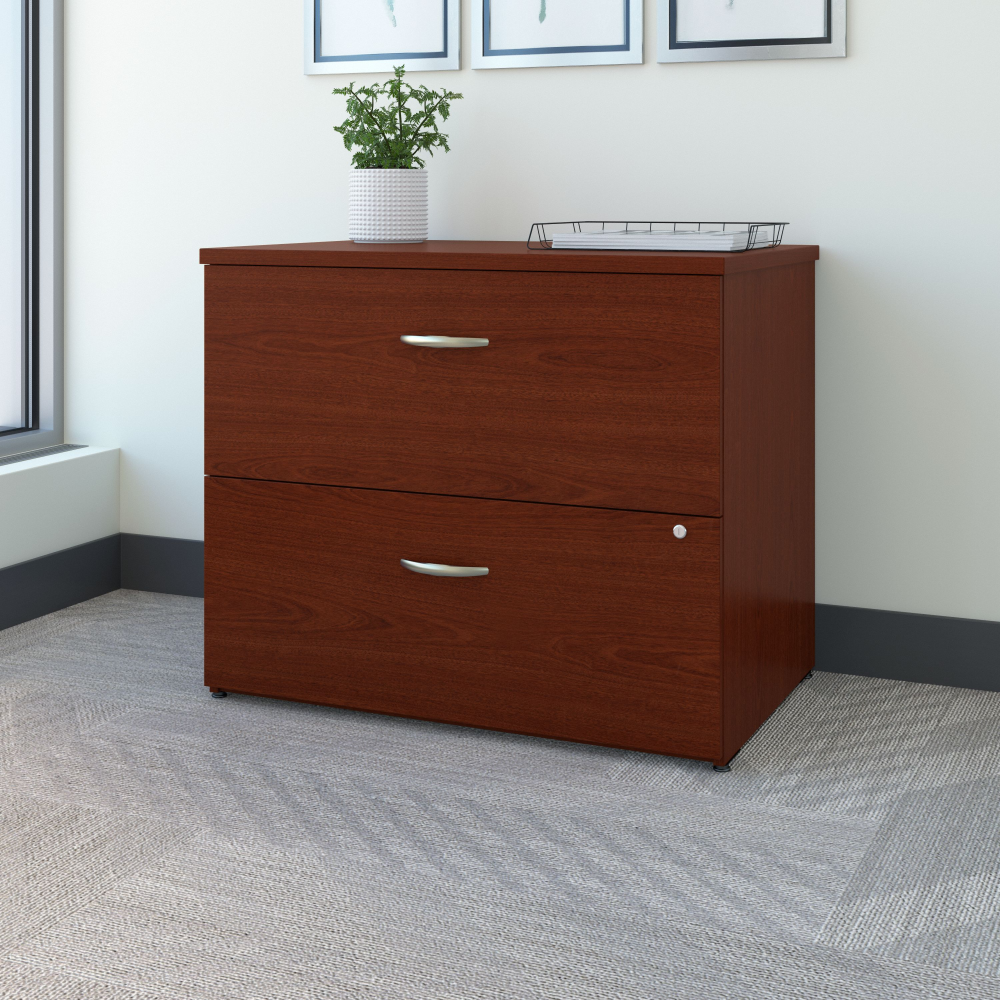 Shop Bush Business Furniture Series C Lateral File Cabinet, Image 02, WC36754CSU, #color_mahogany