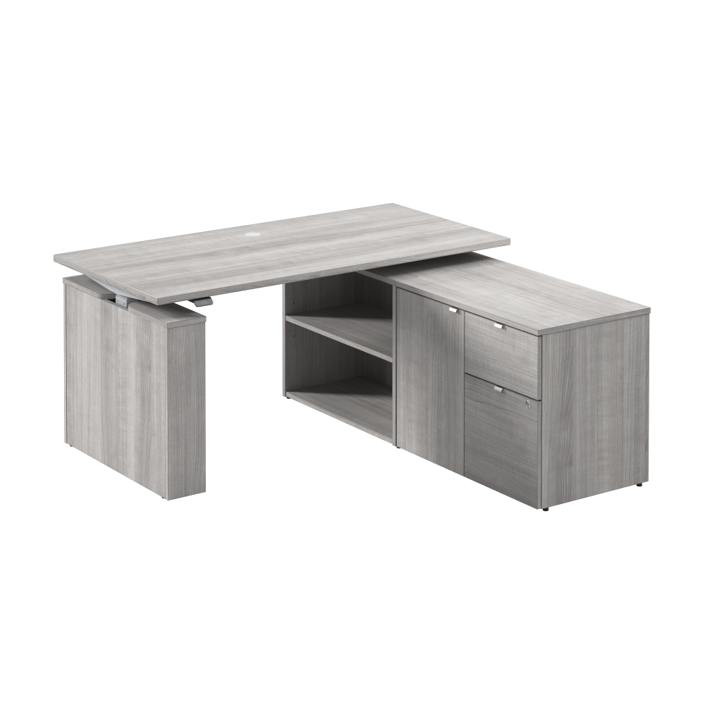 Shop Bush Business Furniture Stratus 60W x 30D Electric Height Adjustable Standing Desk with Storage, Image 01, SUT019PG, #color_platinum gray