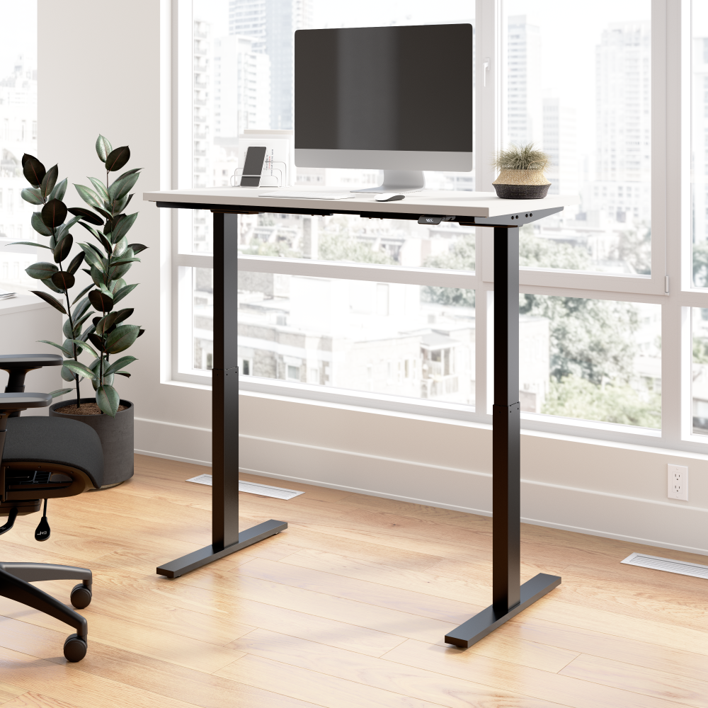 Shop Bush Business Furniture Move 60 Series 48W x 24D Electric Height Adjustable Standing Desk, Image 02, M6S4824WHBK, #color_white/black powder coat