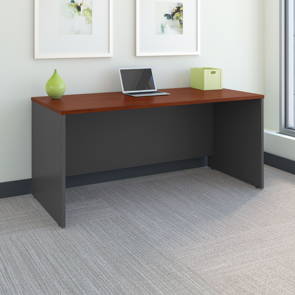 Shop Bush Business Furniture Series C 66W x 30D Office Desk, Image 02, WC24442A, #color_hansen cherry/graphite gray