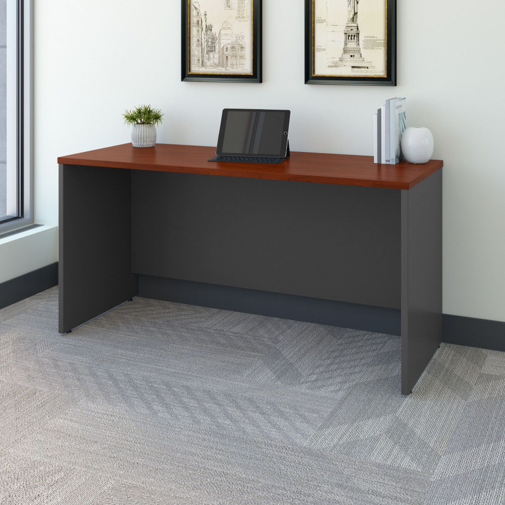 Shop Bush Business Furniture Series C 60W x 24D Credenza Desk, Image 02, WC24461, #color_hansen cherry/graphite gray