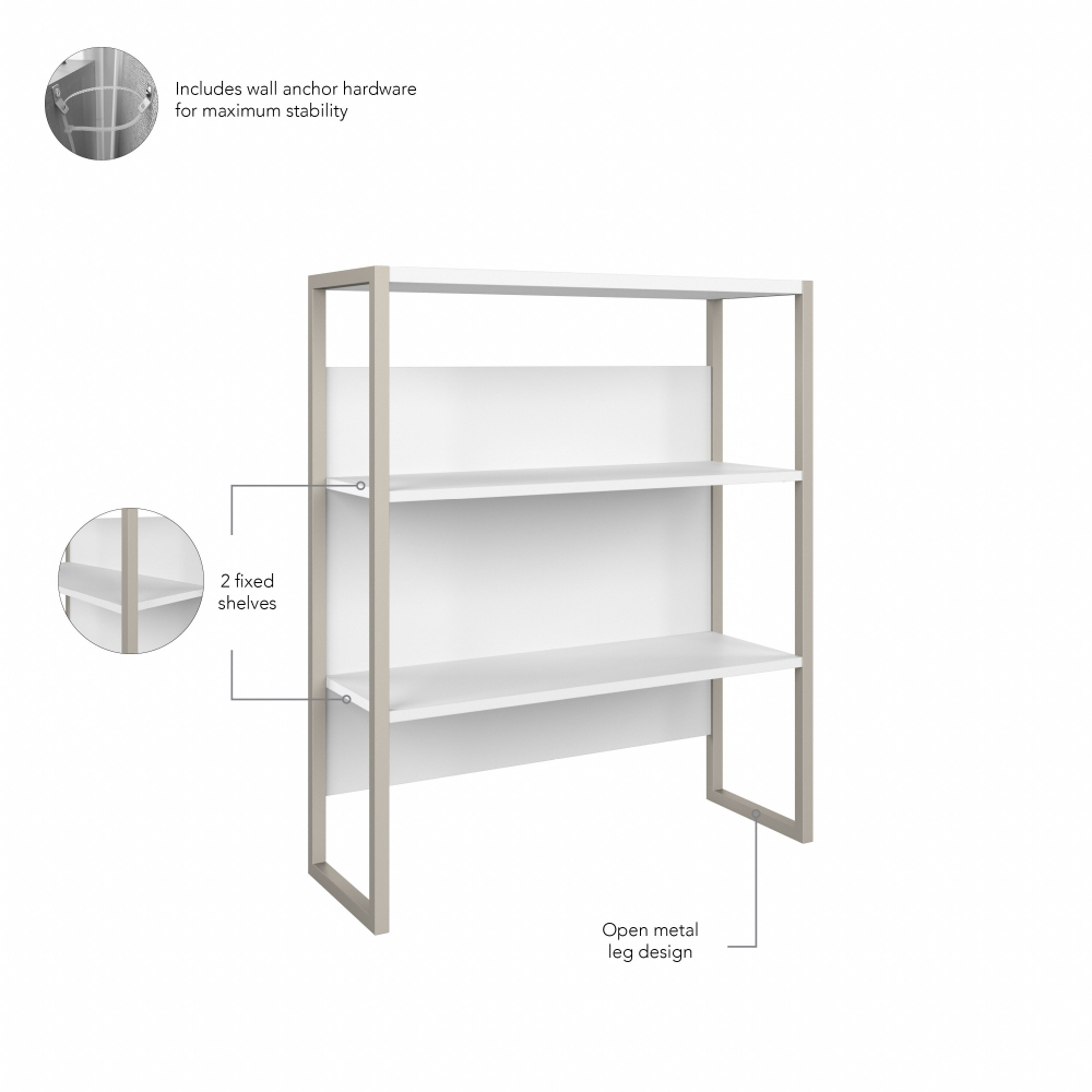 Shop Bush Business Furniture Hybrid 36W Bookcase Hutch, Image 07, HYH236WH, #color_white