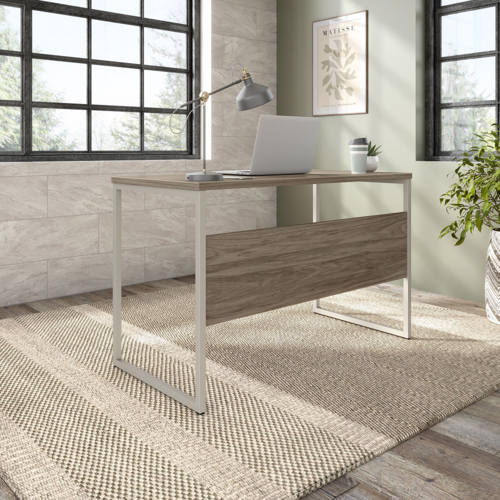 Shop Bush Business Furniture Hybrid 48W x 24D Computer Table Desk with Metal Legs, Image 04, HYD148MH, #color_modern hickory
