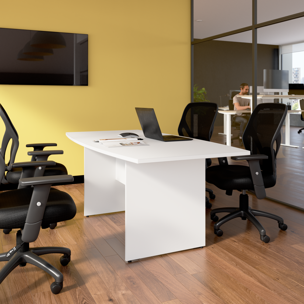 Shop Bush Business Furniture 72-inch Office Conference Table with Wood Base, Image 02, 99TB7236WH, #color_white
