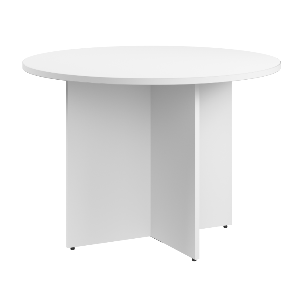 Shop Bush Business Furniture 42-inch Round Conference Table with Wood Base, Image 01, 99TB42RWH, #color_white